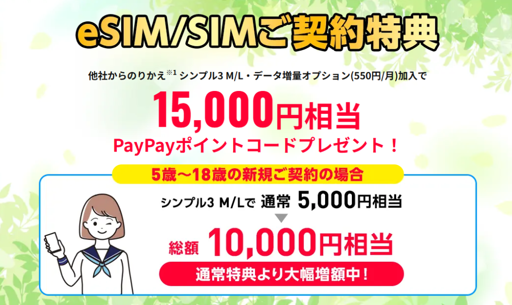 ワイモバ SIM契約キャンペーン5