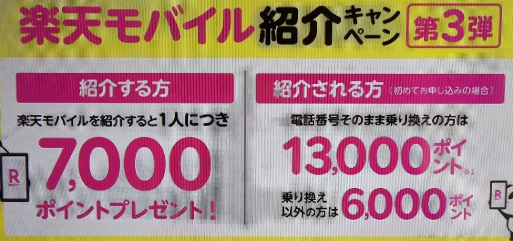楽天モバイル紹介キャンペーン