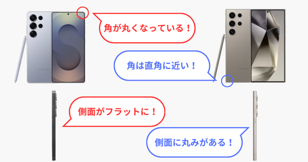 Galaxy S25 UltraとGalaxy S24 Ultraの比較