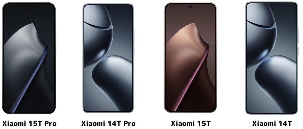 Xiaomi 15T15T ProとXiaomi 14T14T Proの正面デザイン